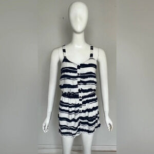 UK 2 LA Women Black & White Zebra Animal Print Romper Soft Size S/P NWT